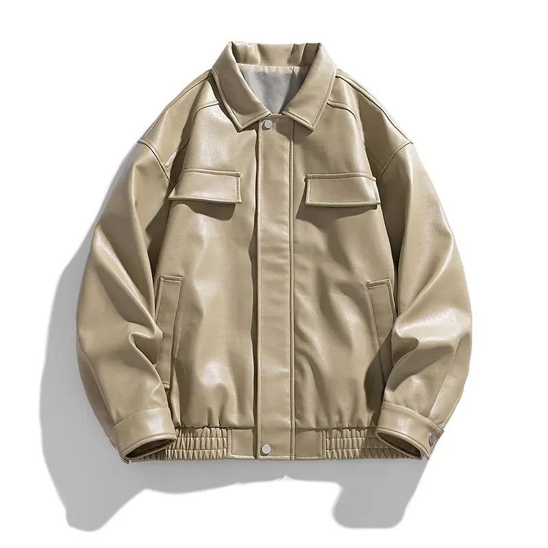 2024 оптовая продажа настраиваемый кожаный жакет ветрозащитный и теплый плюс размер мужские куртки кожаная куртка мужчины