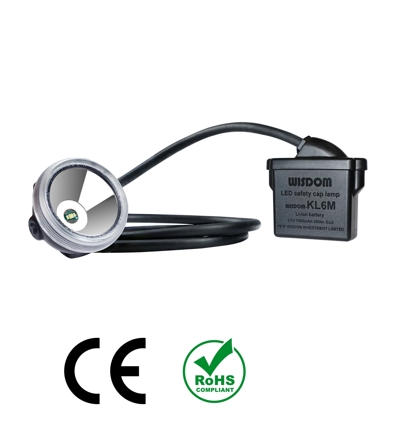 Original WISDOM Mining Lamp Rechargeable Waterproof Miner Lamp Underground Mine Headlamp KL6M