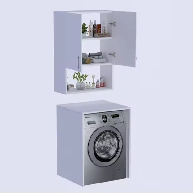 Оптовая продажа, современный шкаф с отдельными верхними и нижними модулями, легкая сборка, экологически чистый белый черный коричневый шкаф для стирки