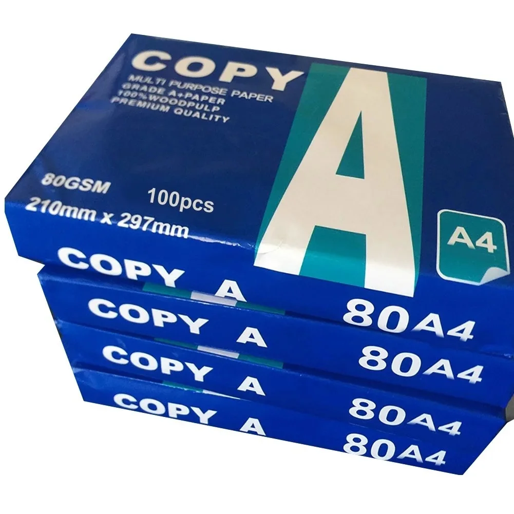 Factory Copy Paper A4 80GSM Pulp Office Double A White A4 Copy Paper 80 GSM (210mm X 2