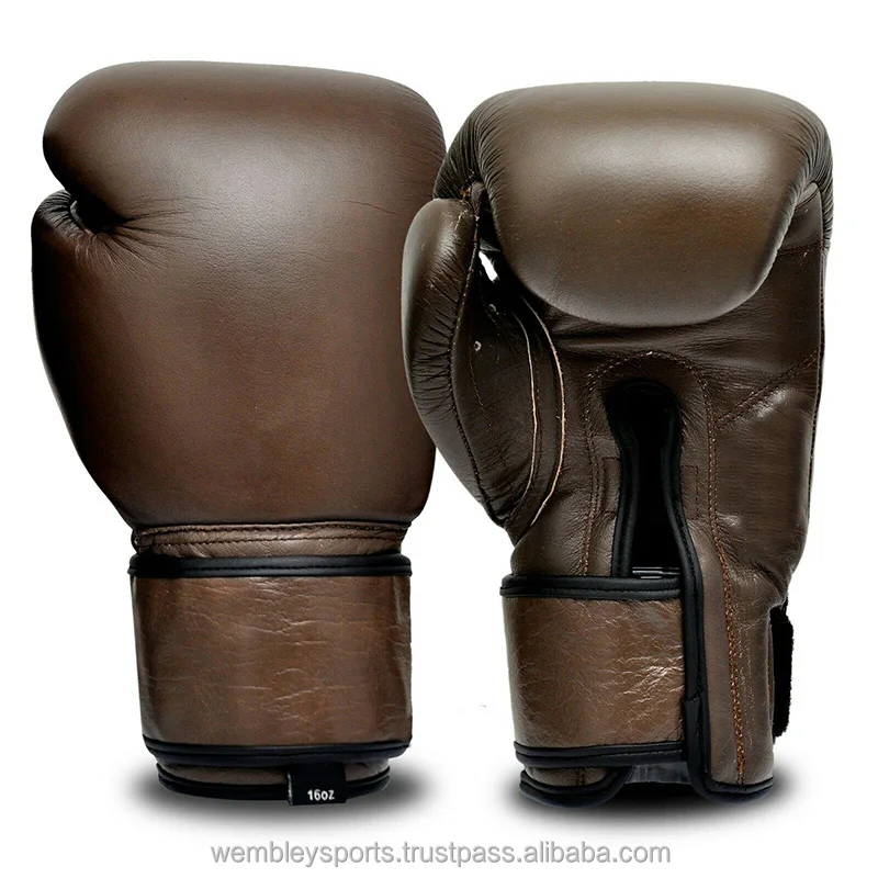 Your Logo Printed Vintage Boxing Gloves Boxing MMA Muay Thai Training Bag Work Fight Punching Kickboxing Gloves