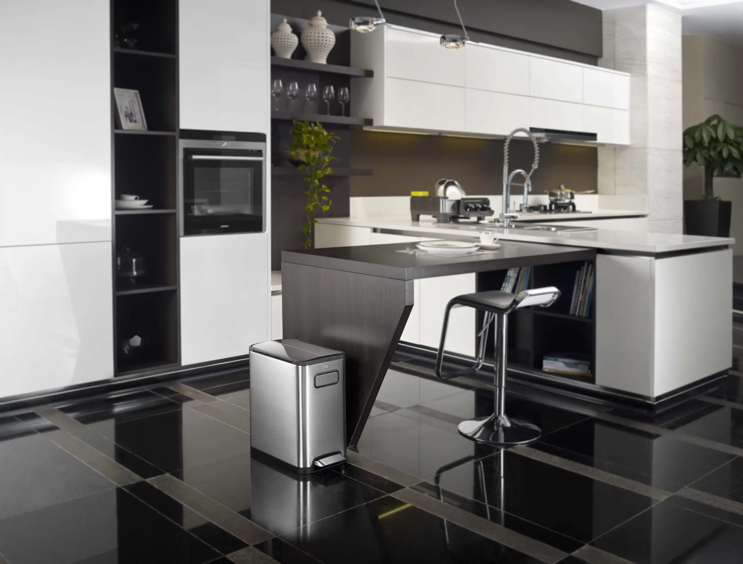 High quality Hiro Fly Step Bin 15L Inox 410 PP Plastic TPE Plastic