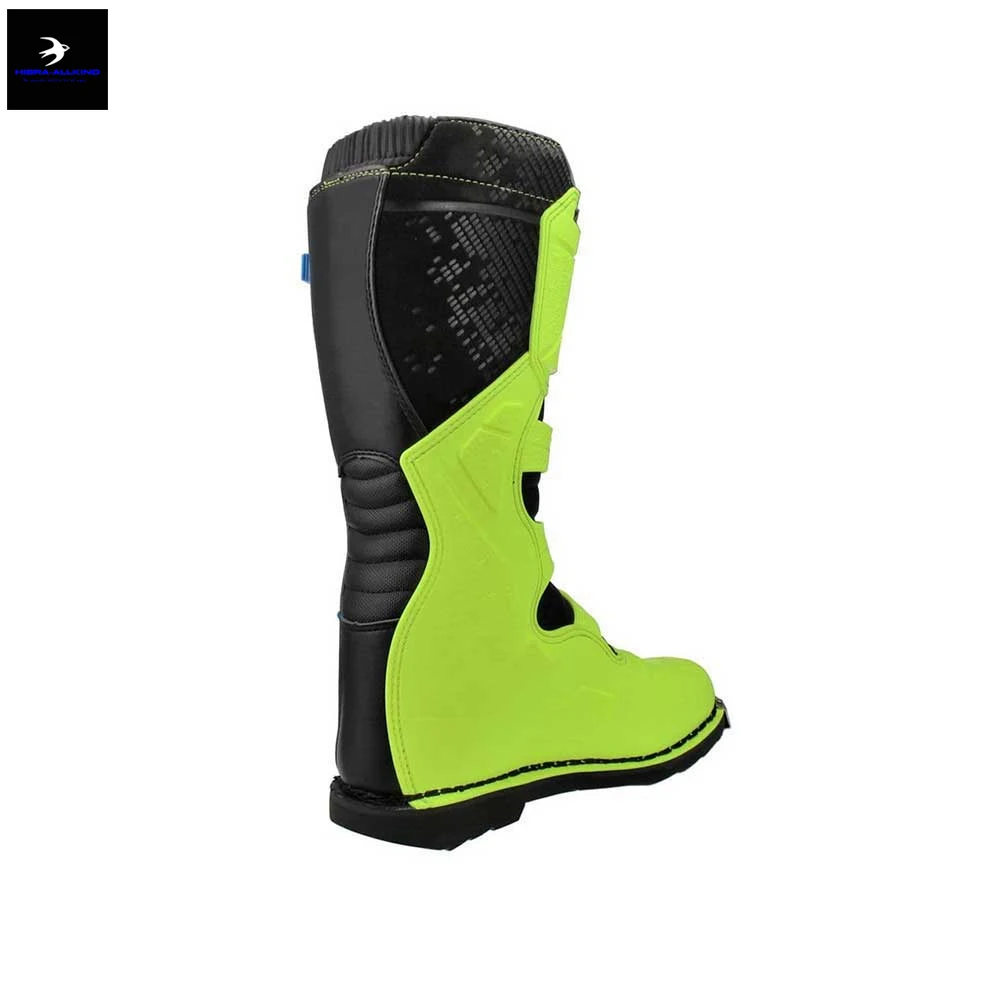 Wholesale Customized High Quality Leather Motorcycle Shoes Men Ankle Height Waterproof Flat Design PU Rubber Solid Colors