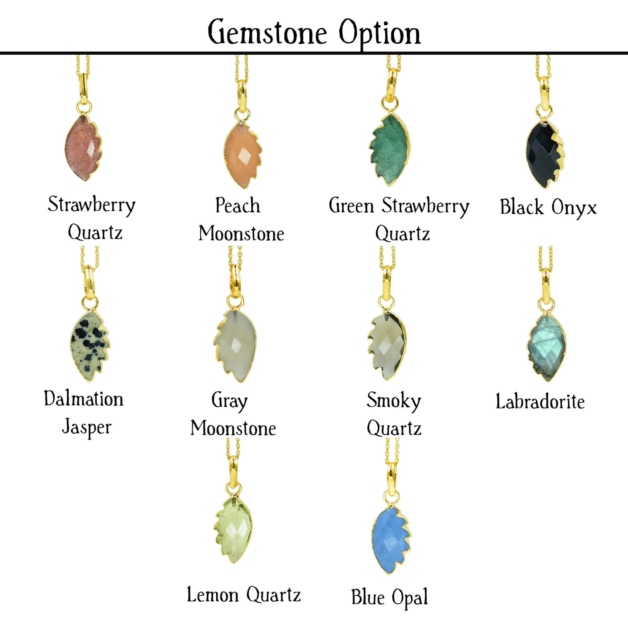 Blue fire labradorite pendant necklace leaf shape carved gemstone jewelry birthstone crystal 925 sterling silver gold plated