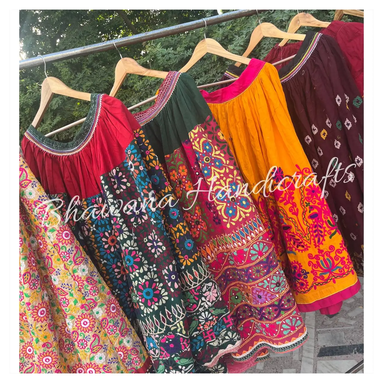 Banjara Hand embroidery vintage old skirt, Gypsy Boho style skirt, Long boho Gujrati skirt, Cotton ghagra unique skirt