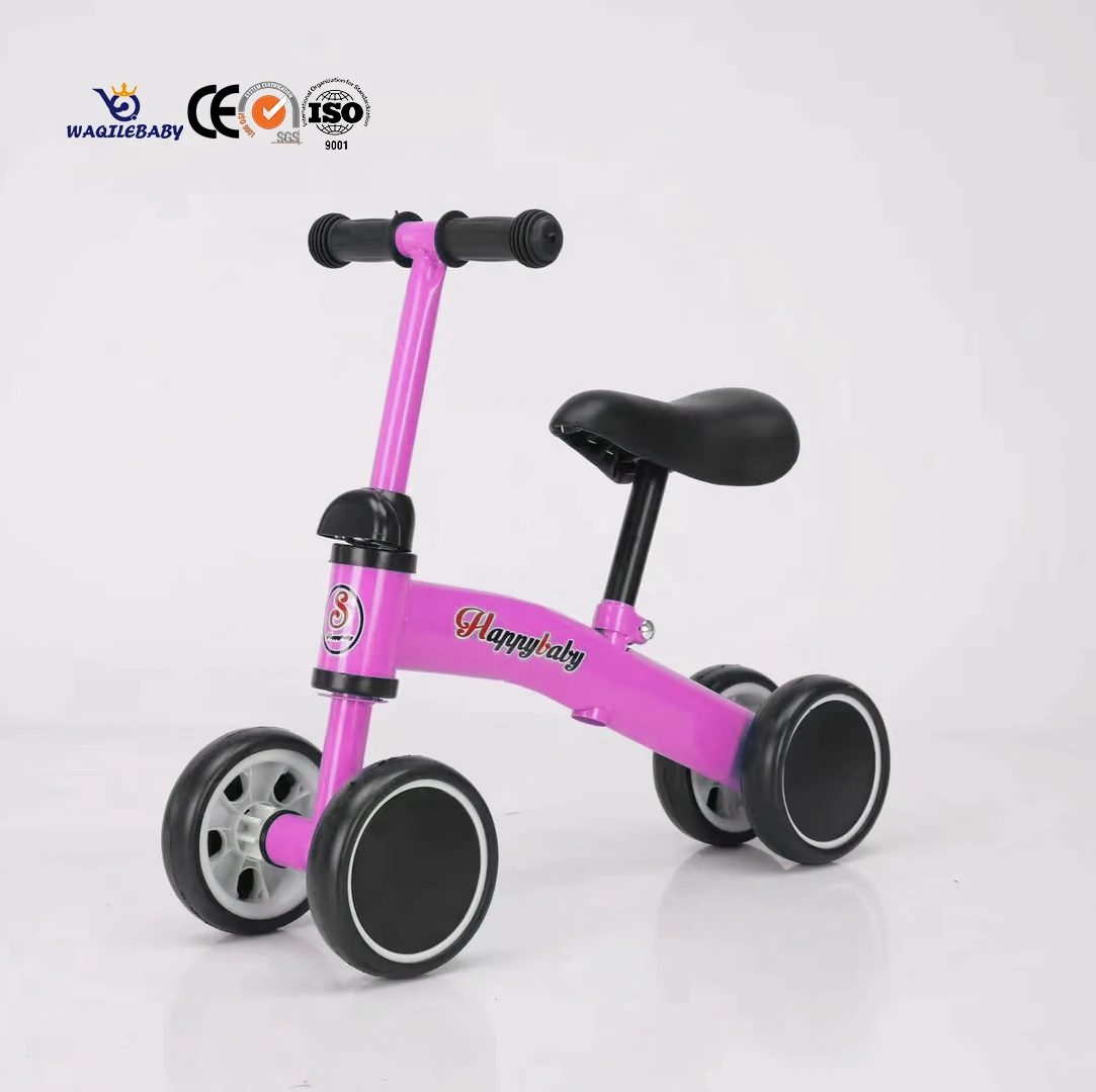 WQL Wholesale 4-Wheel Mini Balance Bike Plastic Training Run Push & Ride Balance Car Toy for Children & Babies No Pedal
