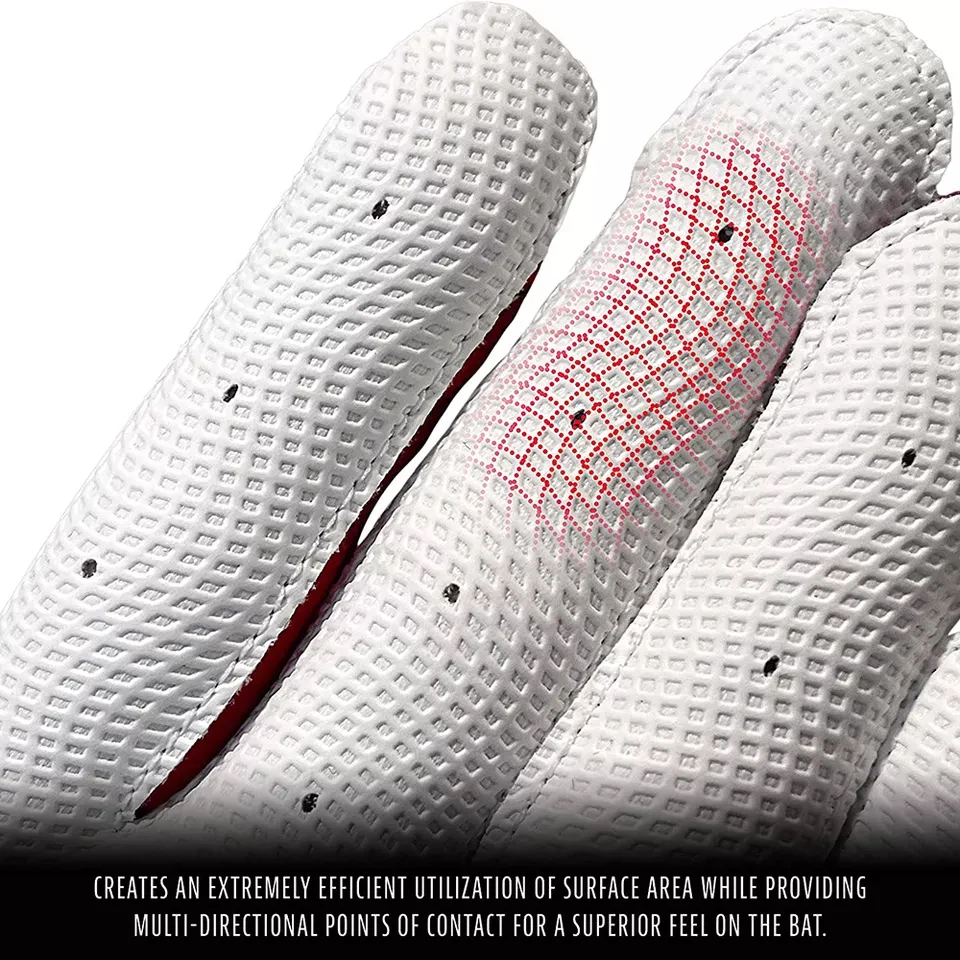 Baseball Battling Gloves With Genuine Leather Heal Patch With Anti Slip Padded Palm and Back With Custom Printed Design