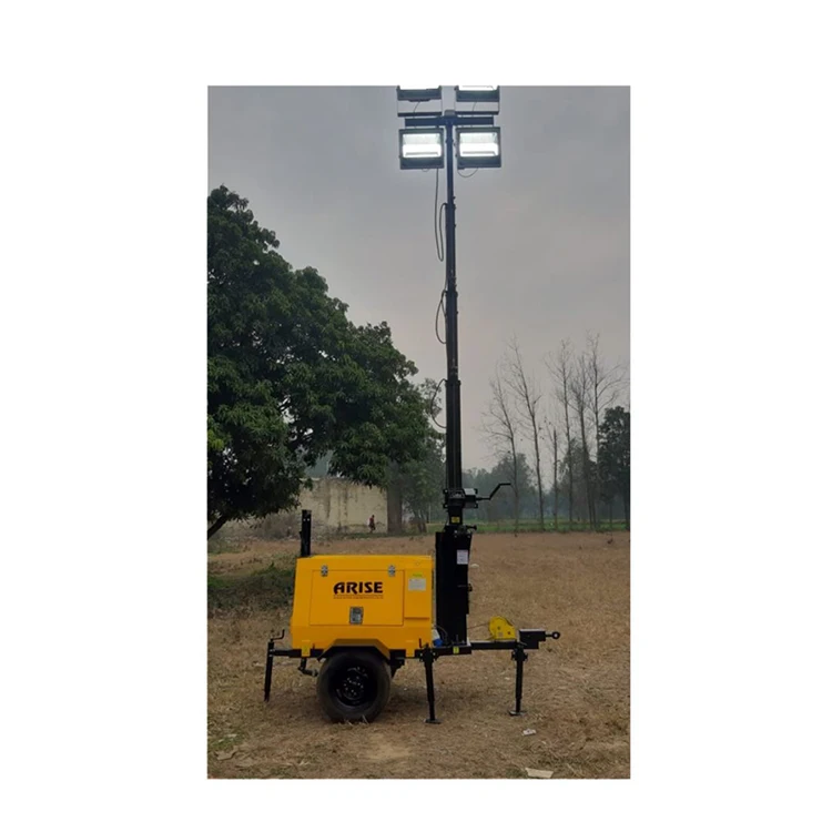 CPCB-II Mobile LED Light Tower Efficient Air-Cooled Diesel Fuel Illumination for Landscape Outdoor Use on Sale
