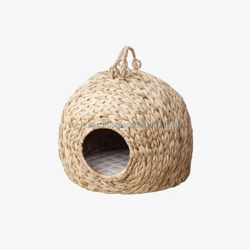 Water Hyacinth handicraft House For Cats And Dogs Natural Pet Bed Handwoven Pet Accessory Cat Cage And House Dog Housing And Bed