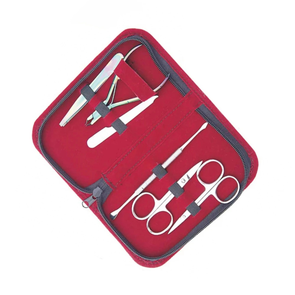 6 Pieces Manicure Instruments Kit Metal Steel And Sharp Blade Nail Clipper Set Beauty Nail Art Tool