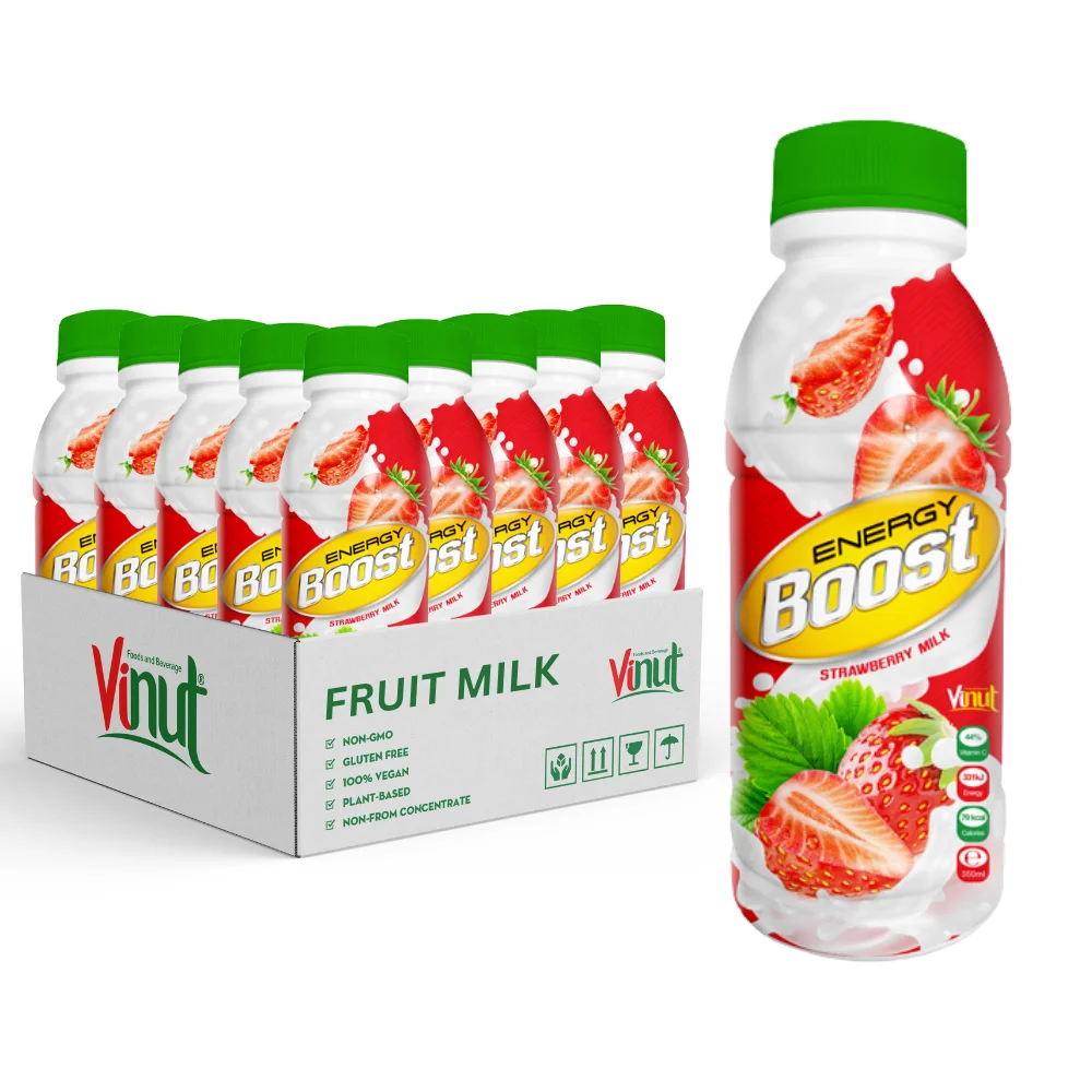 Strawberry Nutriboost Healthy - 350ml Soft Drink Bottle Exotic x 24/Packs - Private label/Wholesale Energy Drink - Free Sample
