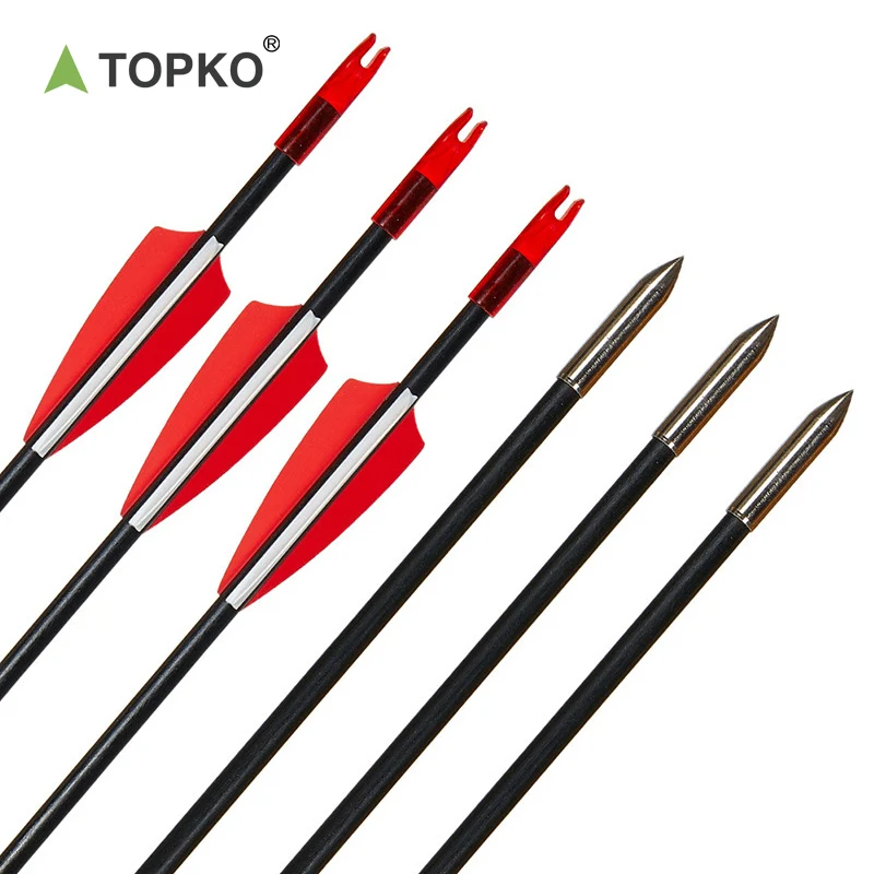 TOPKO хорошее качество Стекловолоконная тренировочная стрела для начинающих Рекурсивный лук тренировочные спортивные