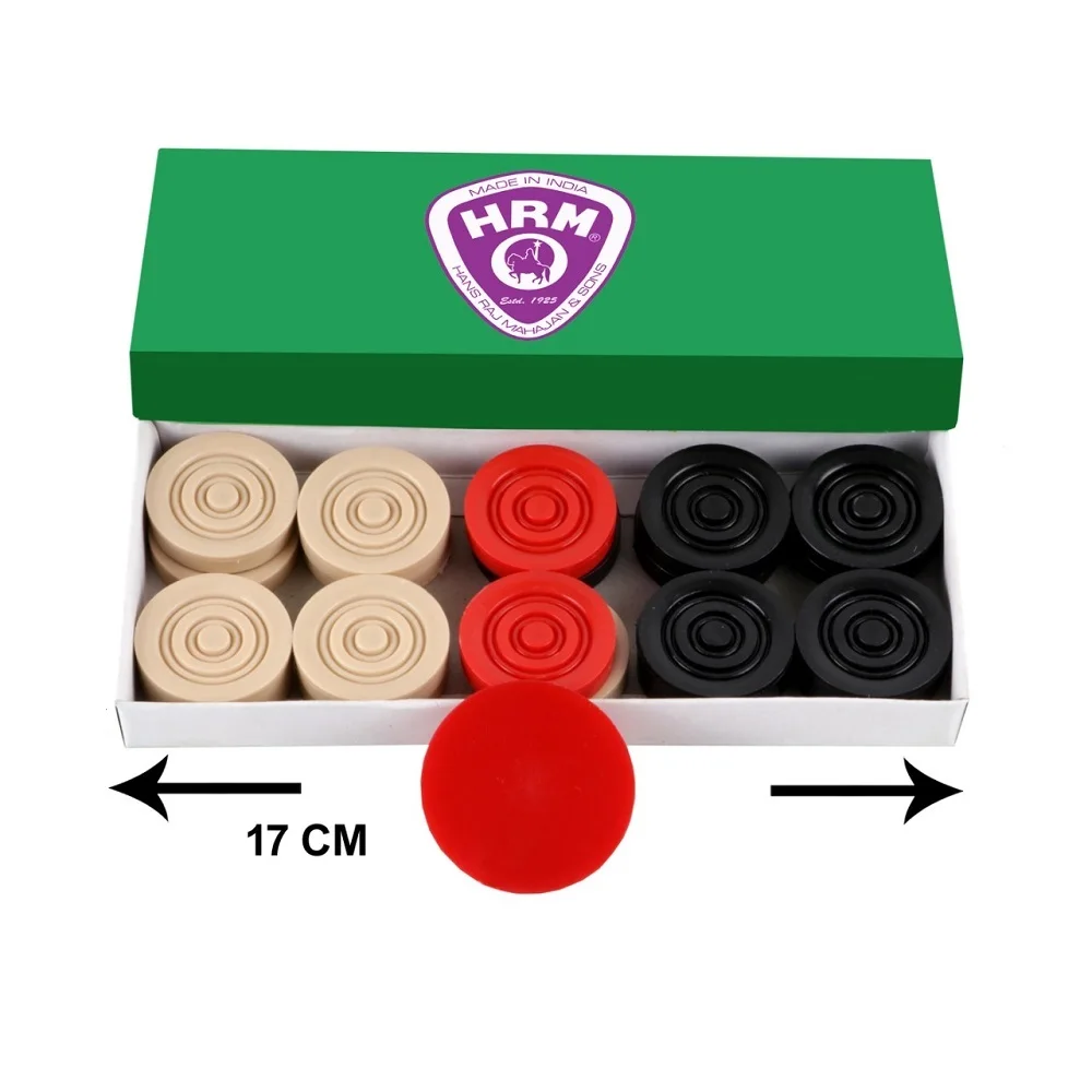21 Pcs Set Different Color Coins with Striker in Box Carrom Men Solid Plastic Set for Players available at Best Price in India