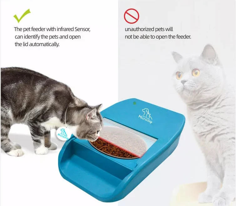 Automatic Pet Feeder Microchip Pets Feeder Suitable Both Wet Dry Food Free eOutletDeals Value Bundle bowls dog