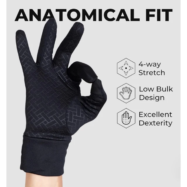 Full Finger Silicone Running Gloves Breathable Silicone Palme Full Finger Hand Outdoor Winter Running Gloves