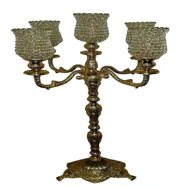 Candle Stand For Wedding Decoration Umbrella Shape Crystal Design Metal Candle Holder Unique Style High Standard Quality