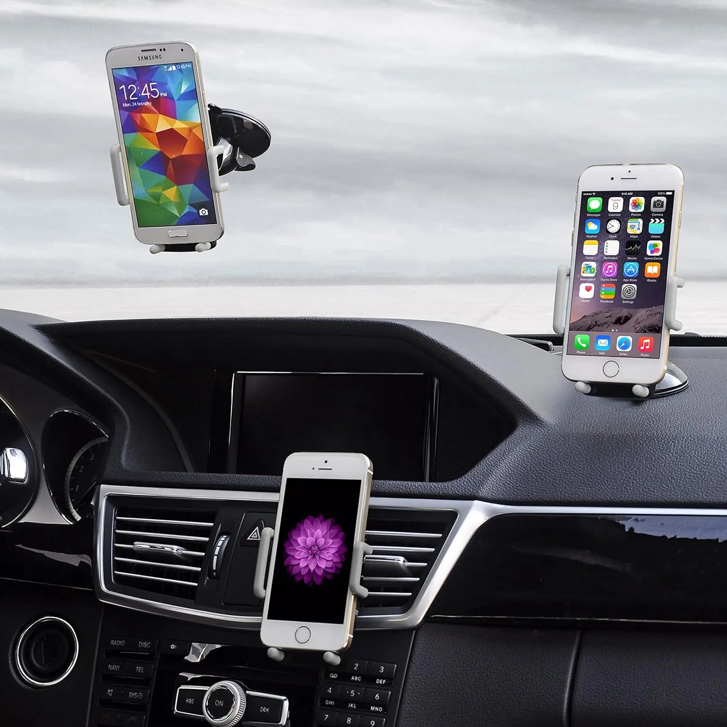 Innovative Car Holder Windshield Dashboard Cell Phone Holder Cradle Rotating Phone accessories smart car interior accessories