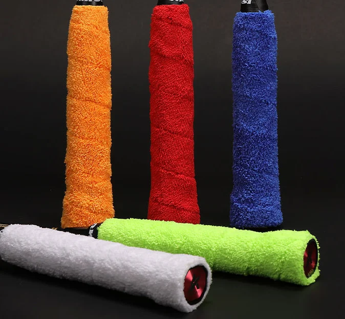 FRCETEE Anti-Slip Microfiber over Grip for Tennis Racket Badminton Available in 5 Color Options Red Blue Green Yellow Black