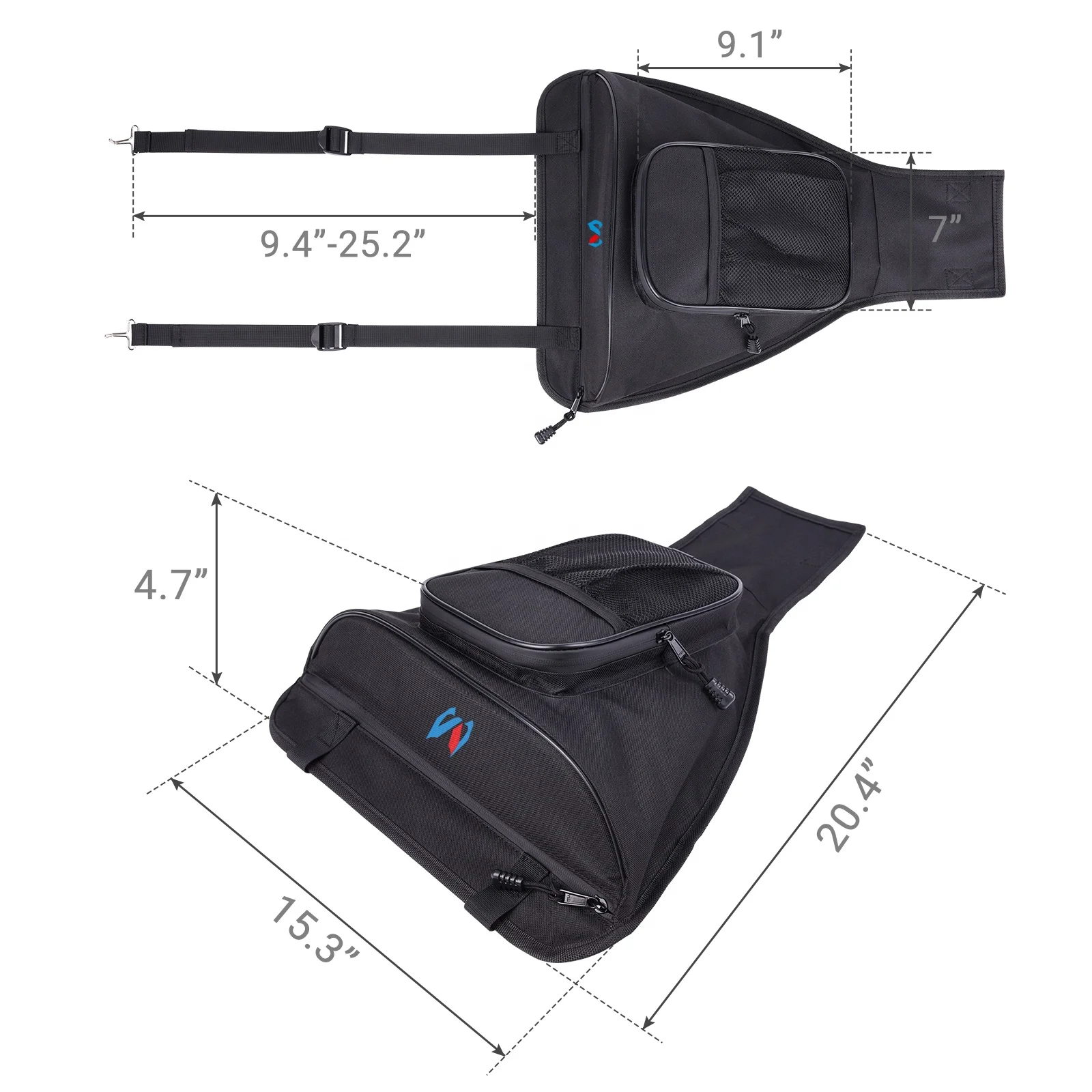 MICTUNING Universal RZR Accessories Car Foldable Storage Bag UTV Cab Pack Center Seat Bag Organizer