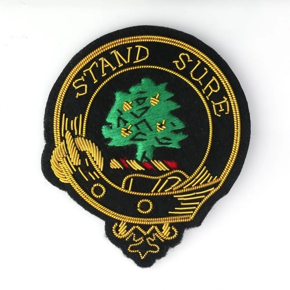 OEM Custom Logo Embroidered Blazer Cloth Pin Badge 45 mm Business Time Handmade in Factory Price