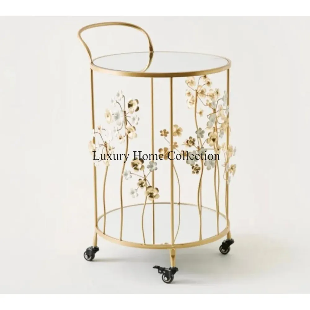 Hot Selling Metal Wires Made High Graded Gold Plated Attractive Look With Marble Round Top Coffee Tables From Indian Supplier