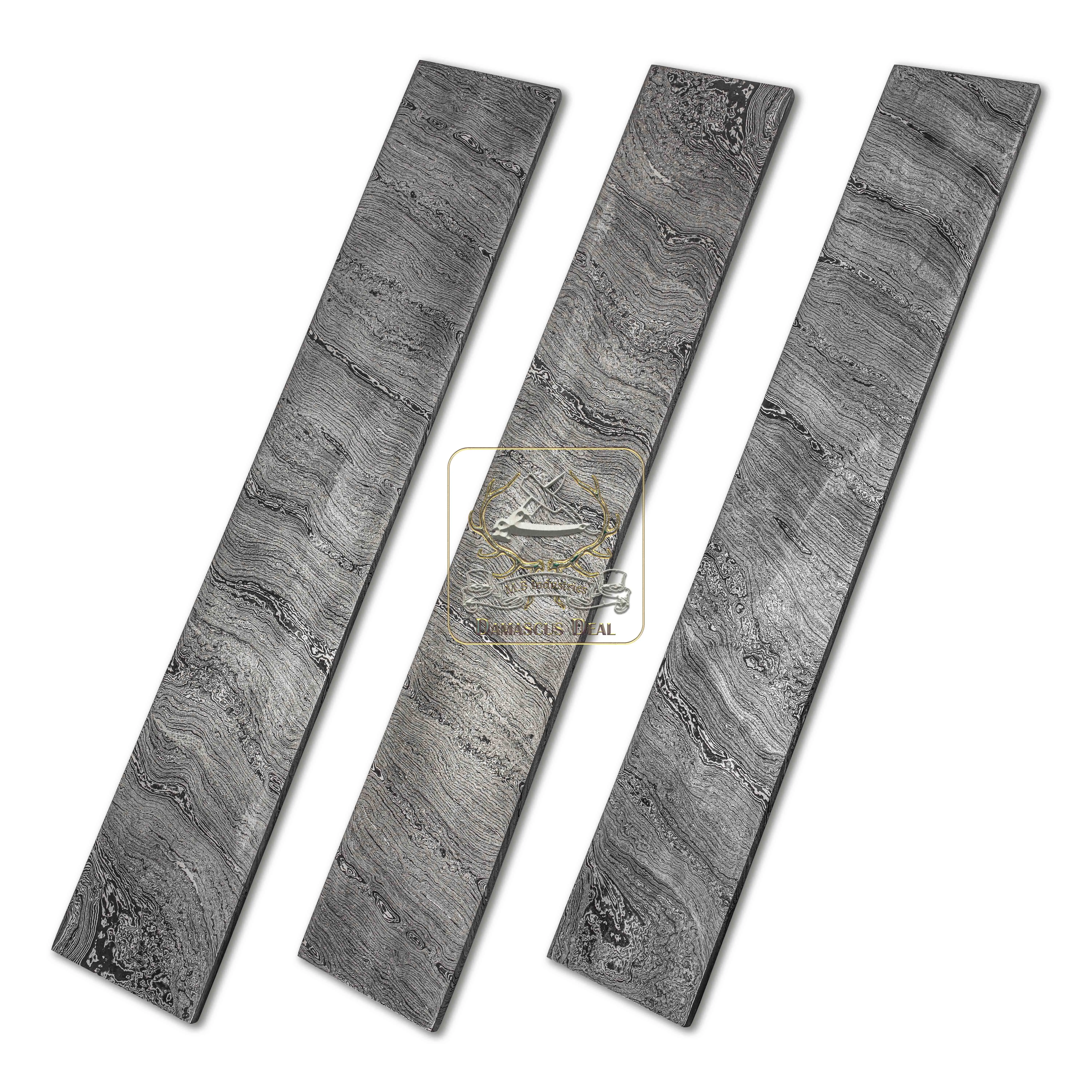 Damascus Steel Billet Twisted Pattern DD-Twist-622 for Knife Making Hand Forged Carbon Steel Hardness 58-62 HRC Billet