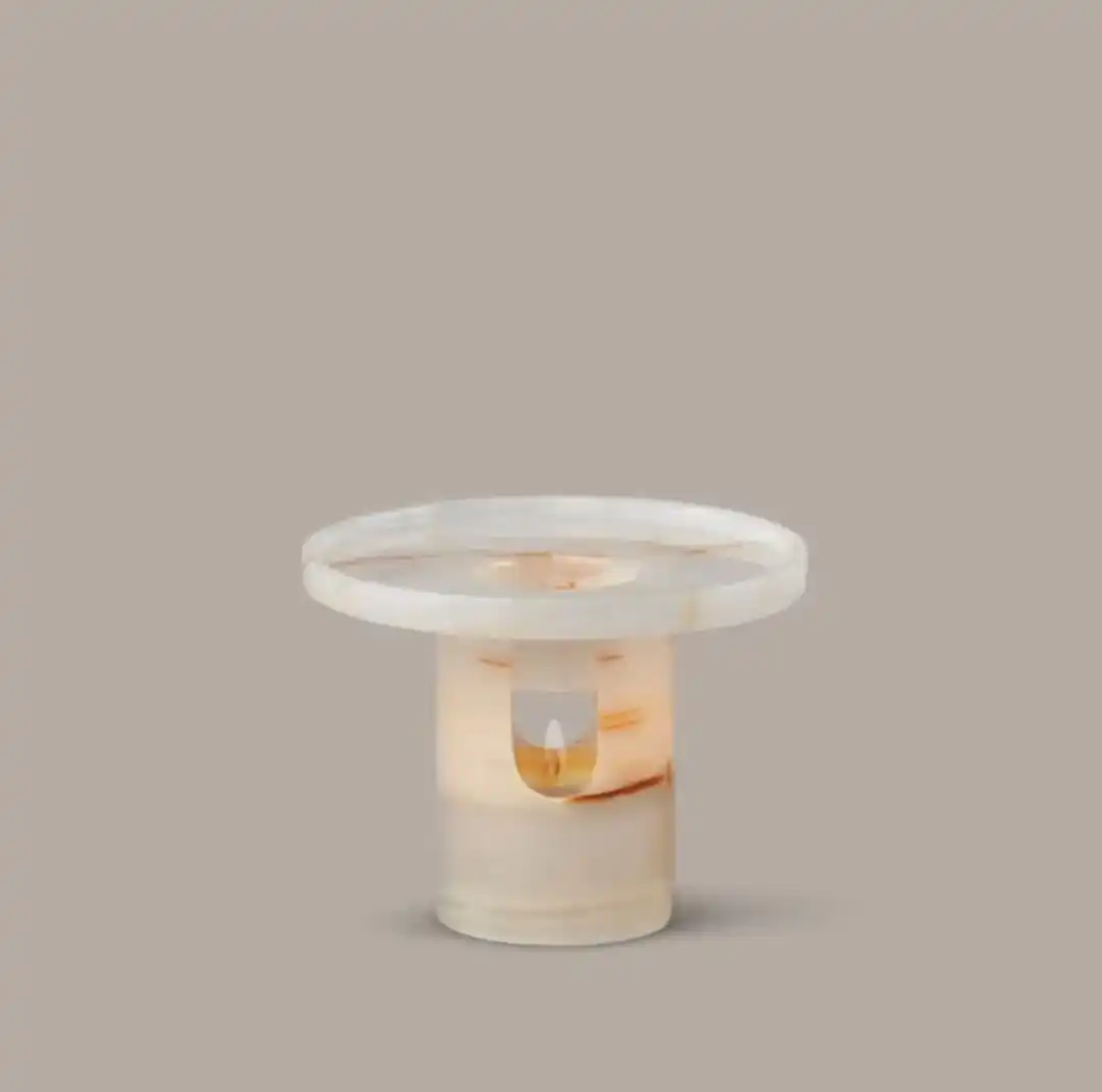 Natural Alabaster stone Decorative Wax Melter Marble Stone Marble Oil Burner Home decor Office decor Aroma oil burner