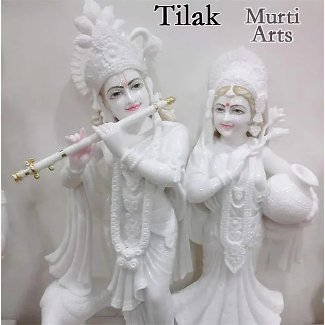 Художественный чистый мрамор Radha Krishna Jugal Jodi красивая каменная
