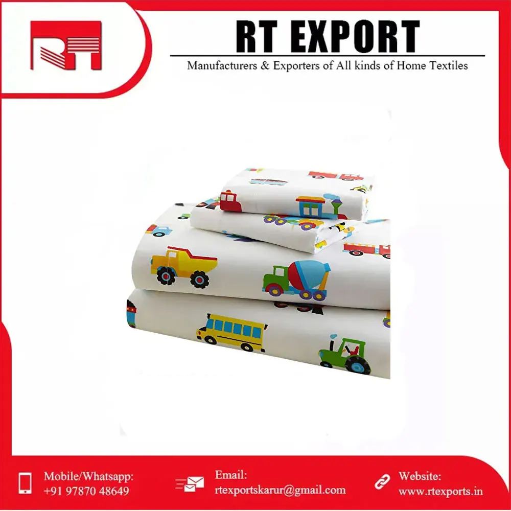 New Arrival Best Selling Bed Sheet Set Custom Design 100% Cotton Bedding Sets Indian Manufacturer