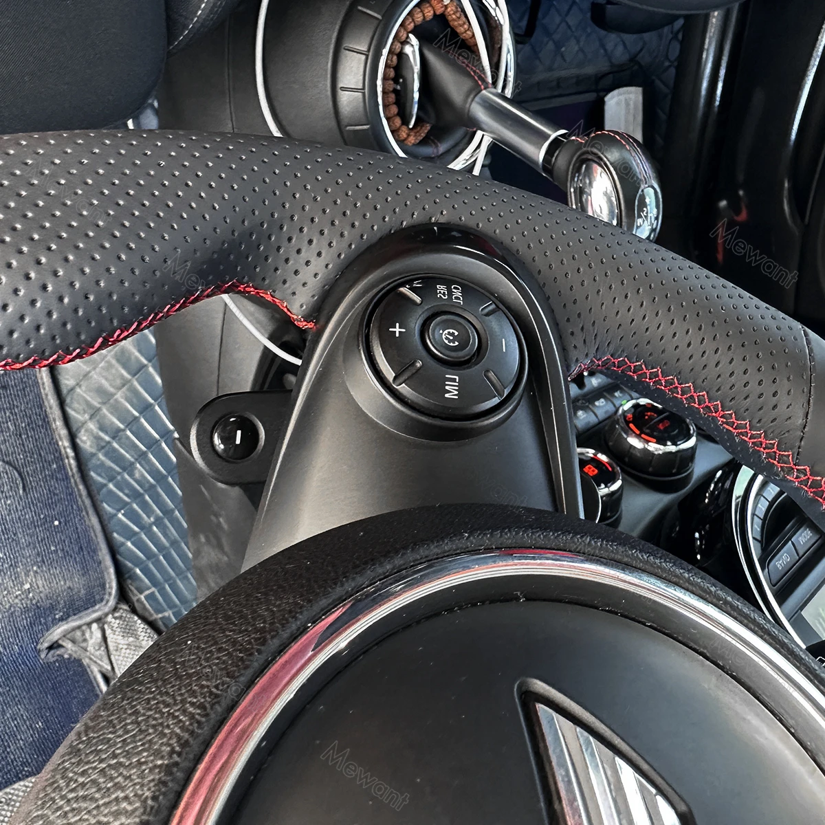 Hand Stitching PU Leather Custom Steering Wheel Cover Wrap for Mini Hatchback F56 JCW Clubman Convertible Countryman 2014-2020