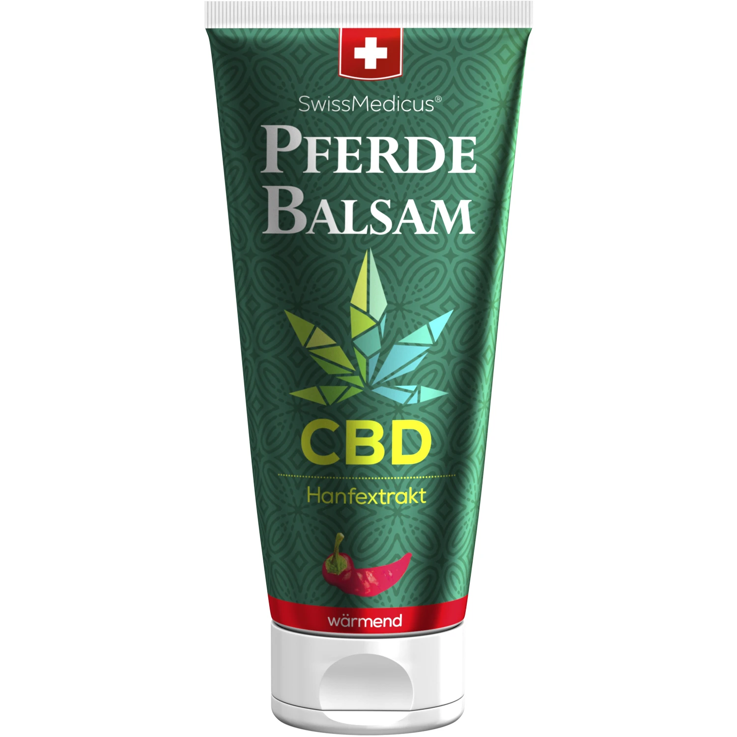 SwissMedicus Pferdebalsam with C.B.D. Pain relief cream, Joints and Muscle Warming Natural Herbal gel, Vegan, Warming up, 200 ml