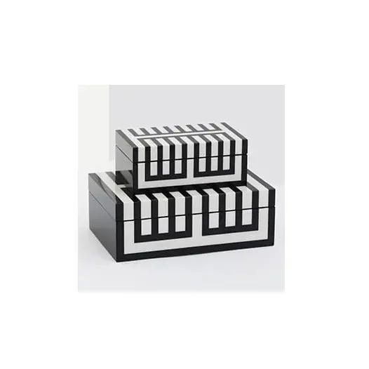 Crafted Bone inlay Wood Resin inlay Box With Multi Storage Box for customized size for hot sale