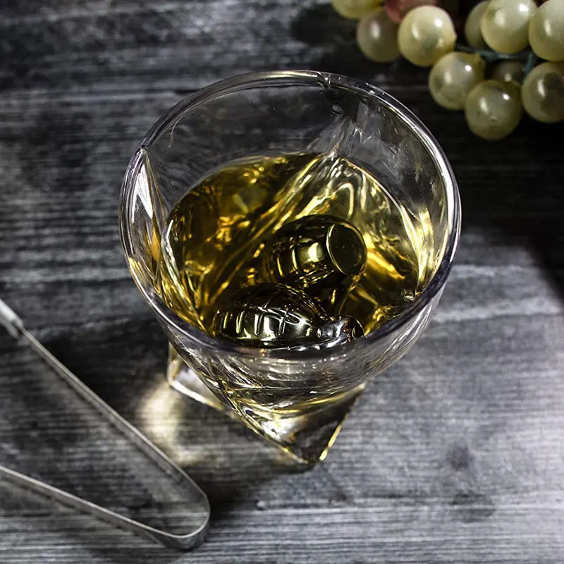 Grenade Shaped USA Perfect America Europe Cooler Whiskey Stone Stainless Steel Ice Cube