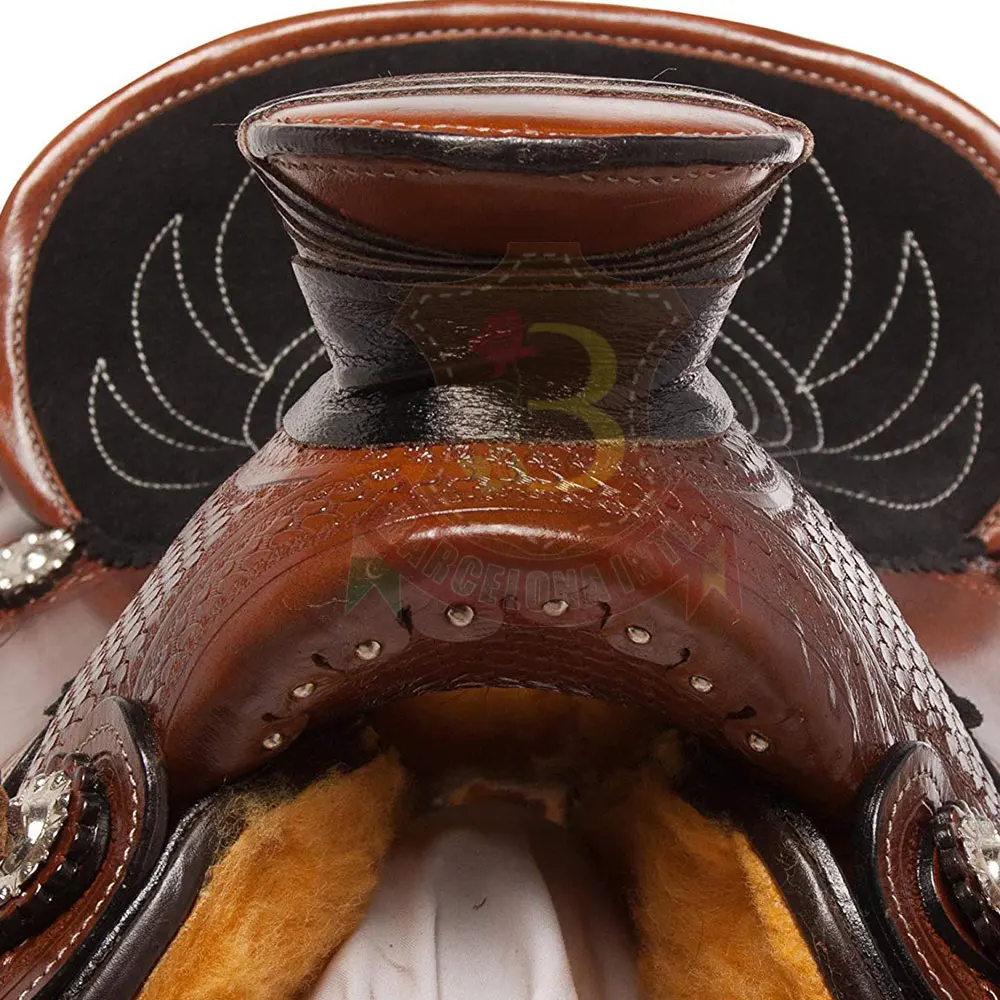 Wholesale Price Western Style Leather Horse Saddle Pad for Equestrian Horse Riding for Western Saddle