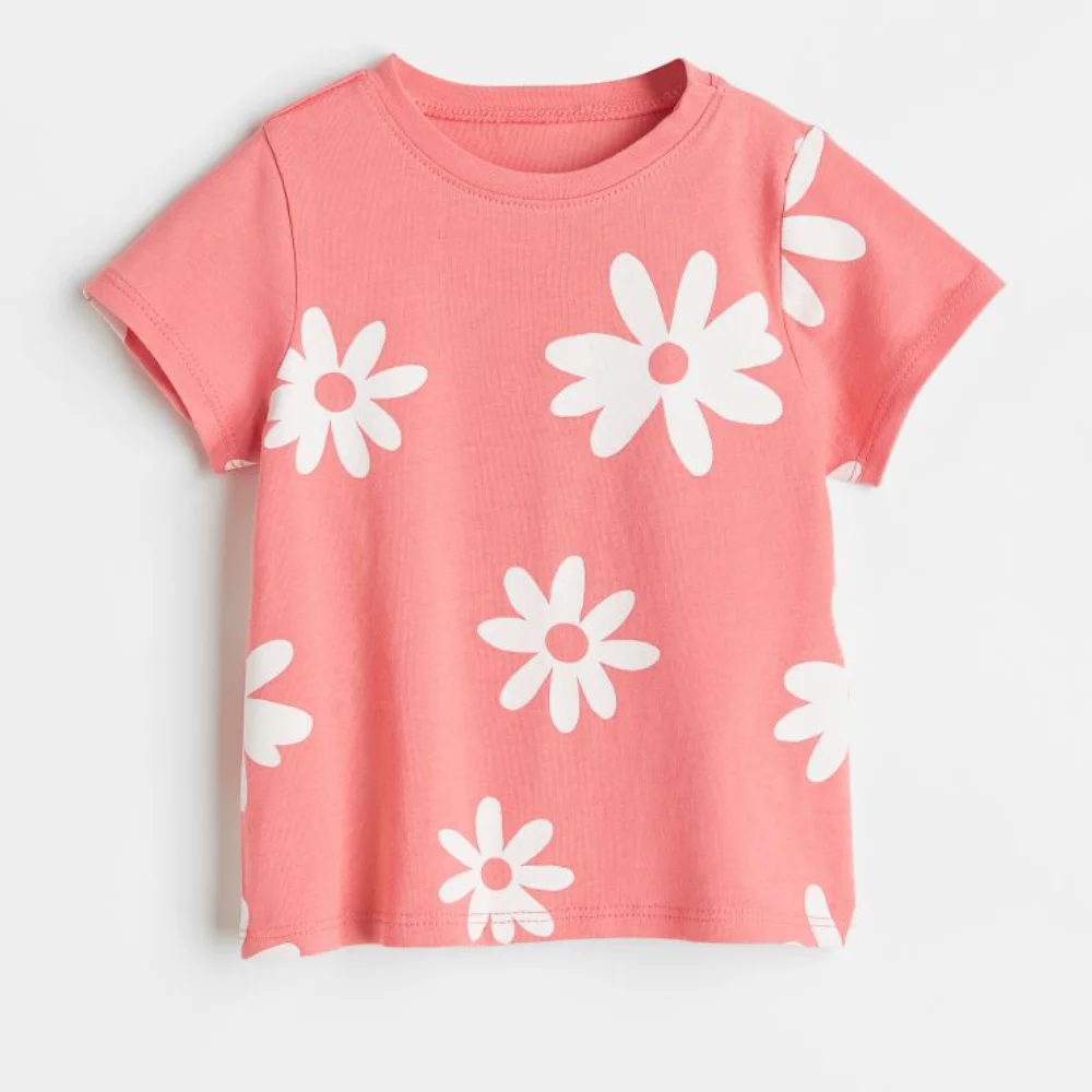 fashion cotton soft sublimation print children clothing knitting little girl children t shirt