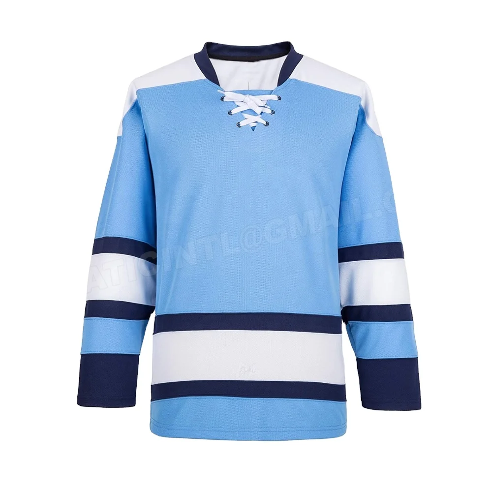 Light blue Ice Hockey Uniform Pure Polyester made Ice Hockey Uniform