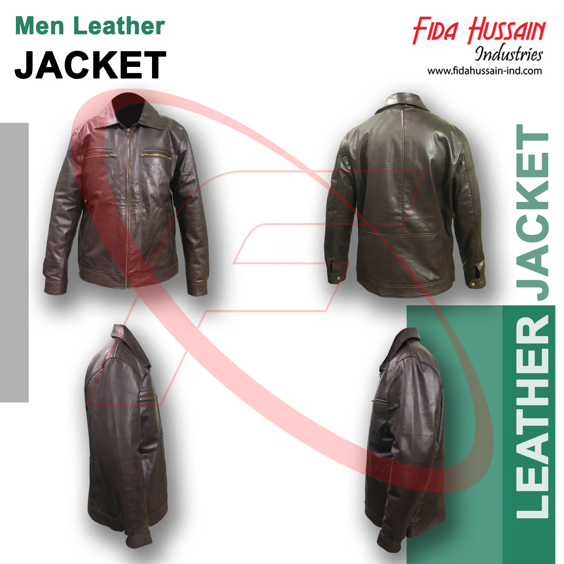 Fida Hussain Industries Brown Leather Men Classic Jacket Men Fashion Style Brown Leather Jacket Real Leather Jacket Collection