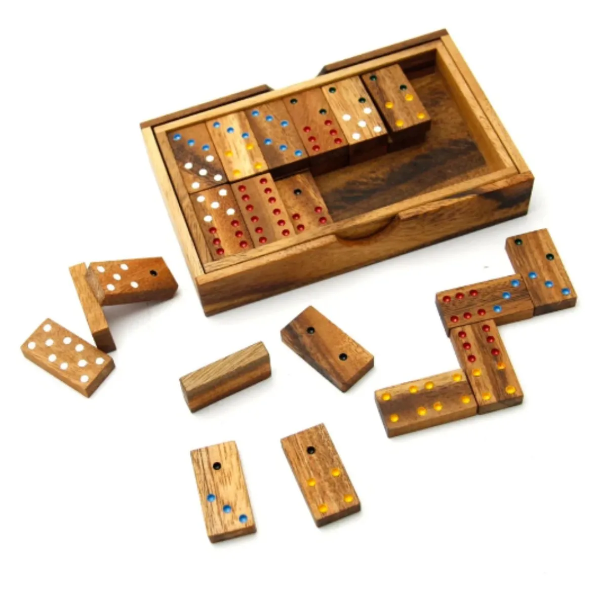 Attractive Wooden Domino Game Set Custom High Quality Wood Board Game for Family Entertainment Tournament Game
