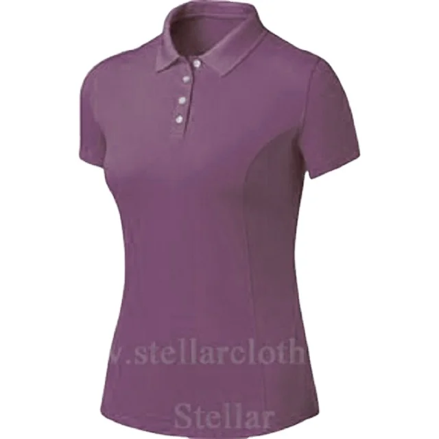 Best Quality 100% Pure Combed Cotton Casual Customized Uniform Plain Golf Blank Women Pique fabric Polo T Shirts Custom Printing