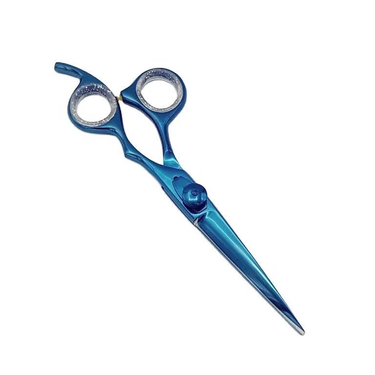 6.5 inch long Japanese J2 Stainless Steel Blue titanium coated hairdressing barber scissor shears