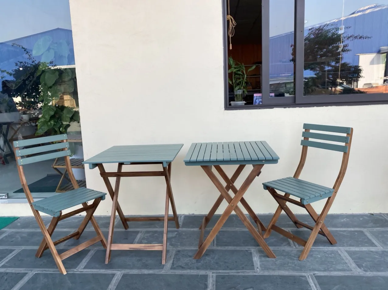 Bistro Chair for bistro table sets High quality Vietnamese acacia wood folding table and chair set for outdoor garden 13Dec 23v2