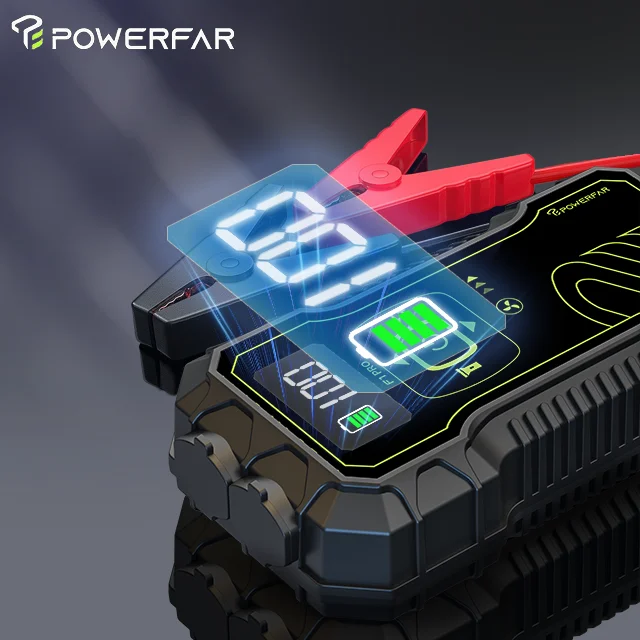 Powerfar car emergency start battery booster 12V emergency start air compressor 20000mah car inflator