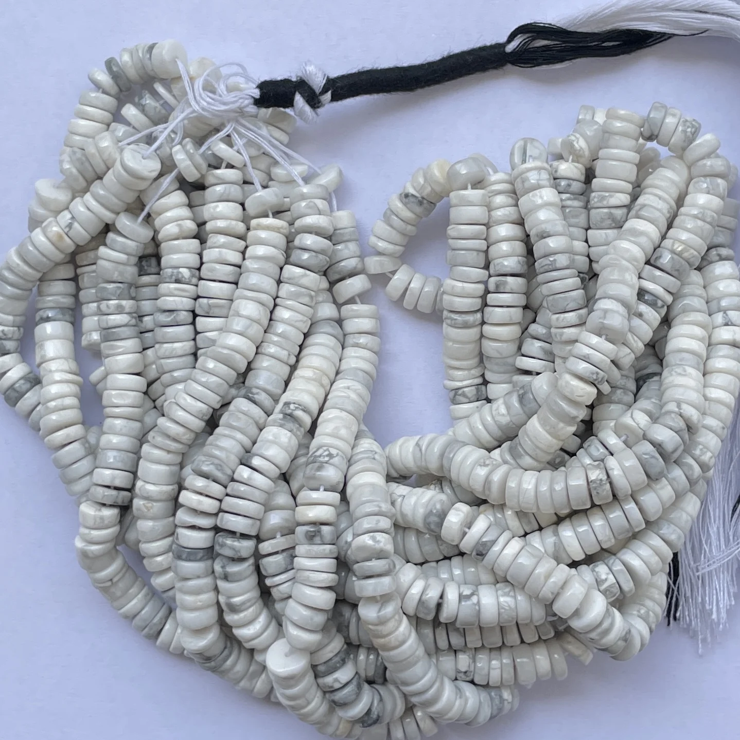 4mm 6mm Natural White Howlite Stone Smooth Heishi Beads Strands Strings AAA Quality Bulk Wholesale for Jewelry Making Alibaba