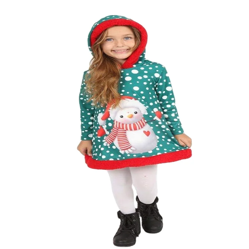 Christmas Toddlers baby Girl Hoodies Sweatshirts Cute Cartoon Dot Pullover 2-8 Years Red Hoodie for merry Christmas