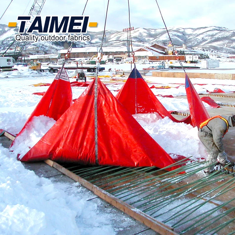 Standard Size 20 X 20ft PVC Snow Removal Tarps with Reinforced Edging