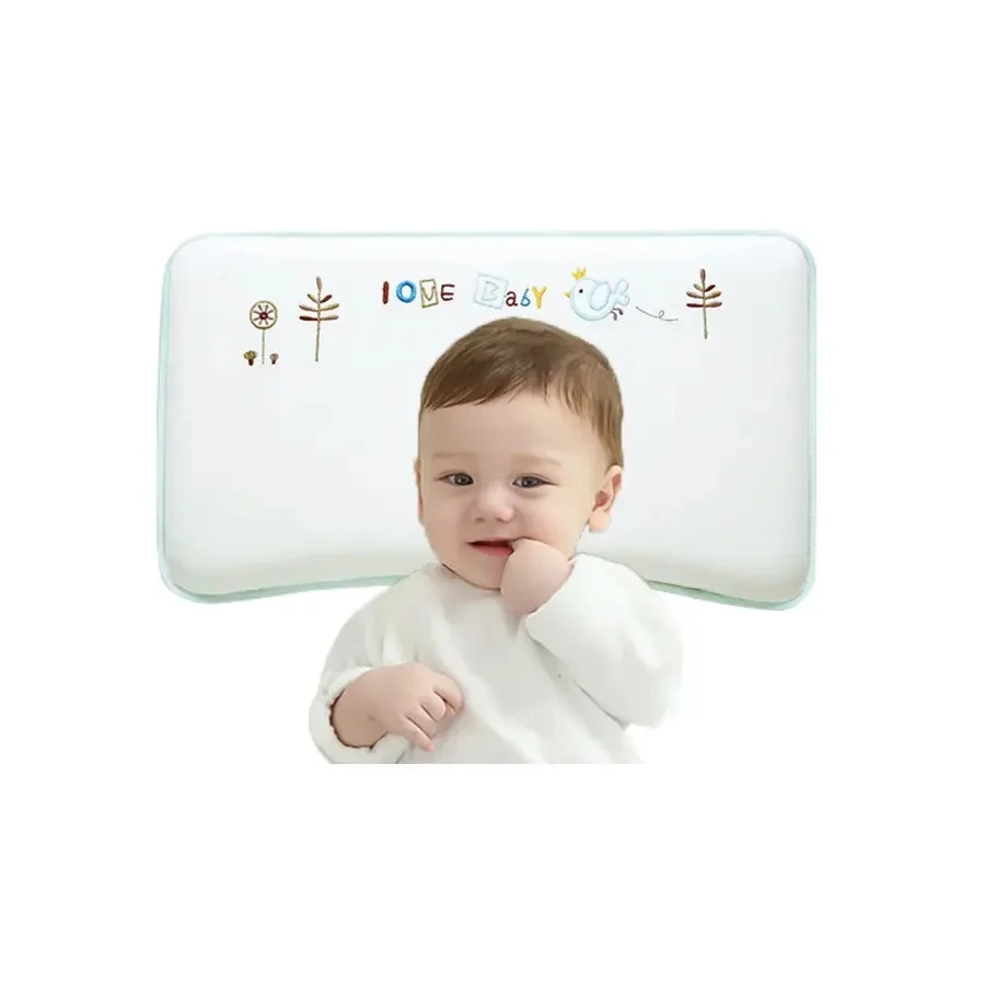 OBLONG Vietnam Solid Bedding Plain OEM 100% Cotton Fabric Children Adjustable Cream Cartoon Memory Foam Sleep Baby Neck Pillow