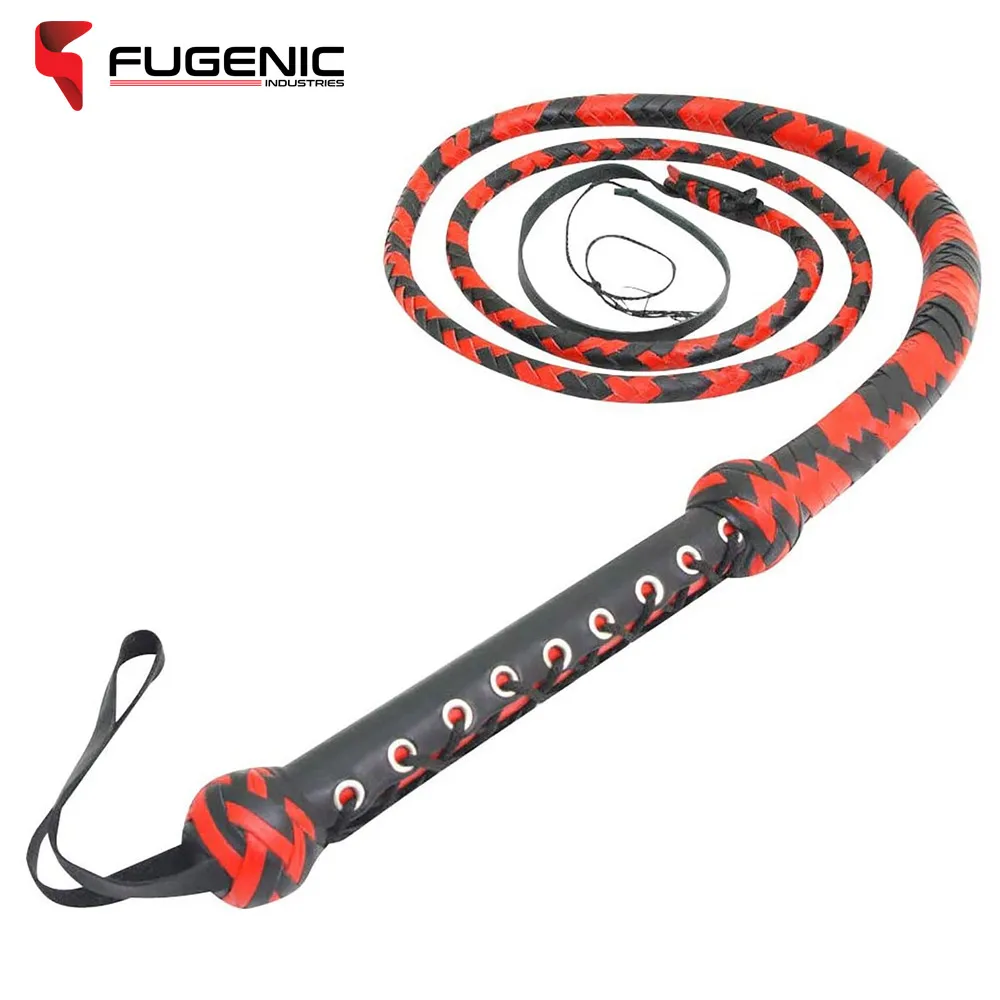 Bull Whips Real Cowhide Leather 6 Feet Long 12 Plaits Heavy Duty Leather Bull Whip BY Fugenic Industries