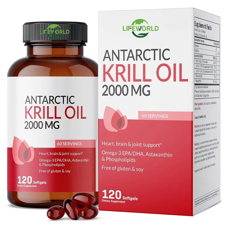 Omega-3 Krill Oil Rich omega oil astaxanthin supplement support immune system Antarctic krill oil soft capsule