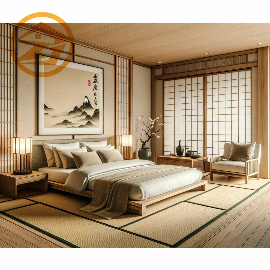 Modern Japanese-Style Hotel Bed with Storage | Minimalist Design & Comfort