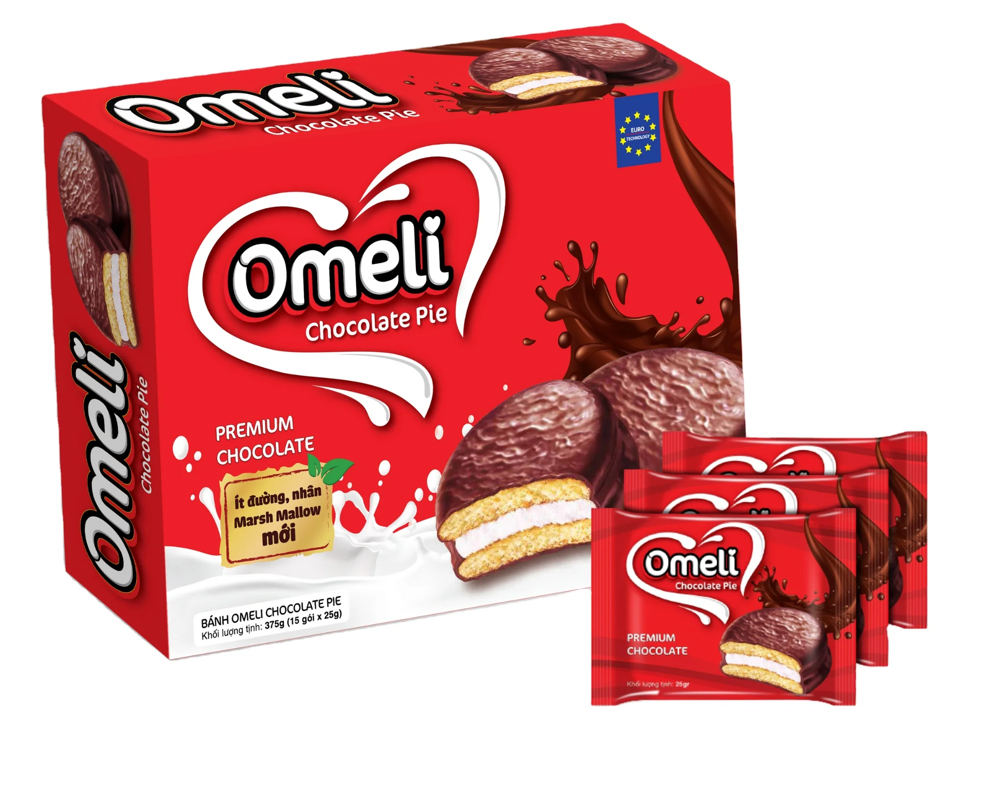 Оптовая продажа шоколадных пирогов/шоколадных пирогов высокого качества Omeli Brand - 300 г оригинальные вкусы экспортер из Вьетнама